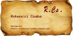 Rohonczi Csaba névjegykártya