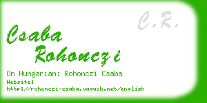 csaba rohonczi business card